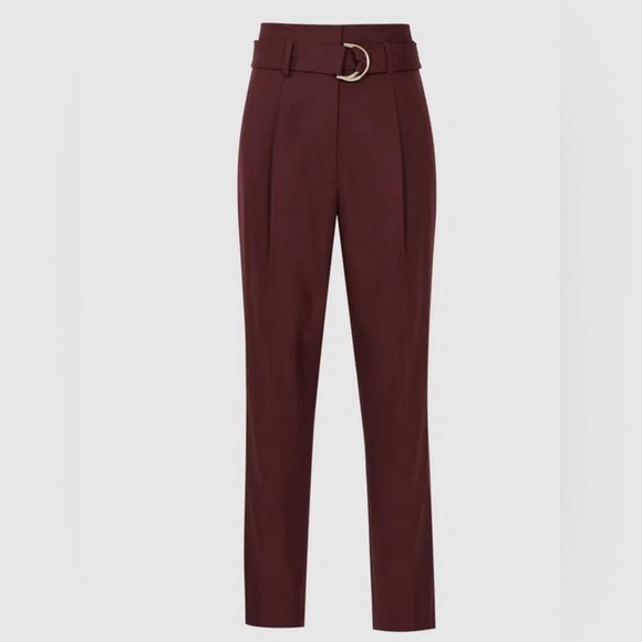 Reiss Pants - Reiss wool trousers w metal buckle belt. Size 2. Excellent condition.